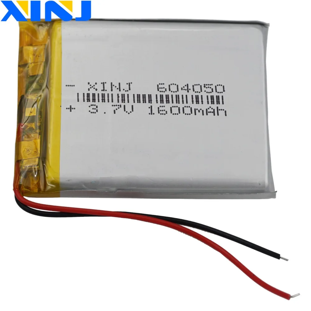 XINJ 3.7V 1600 mAh Rechargeable Polymer LiPo Battery 604050 For Camera GPS Video Player PDA MID Portable Music MP4 DVD Tablet PC
