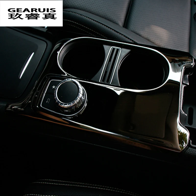 

Car Styling Interior Stainless Steel Water Cup Holder Panel Decoration Trim For Mercedes Benz A GLA CLA Class W176 X156 C117 LHD