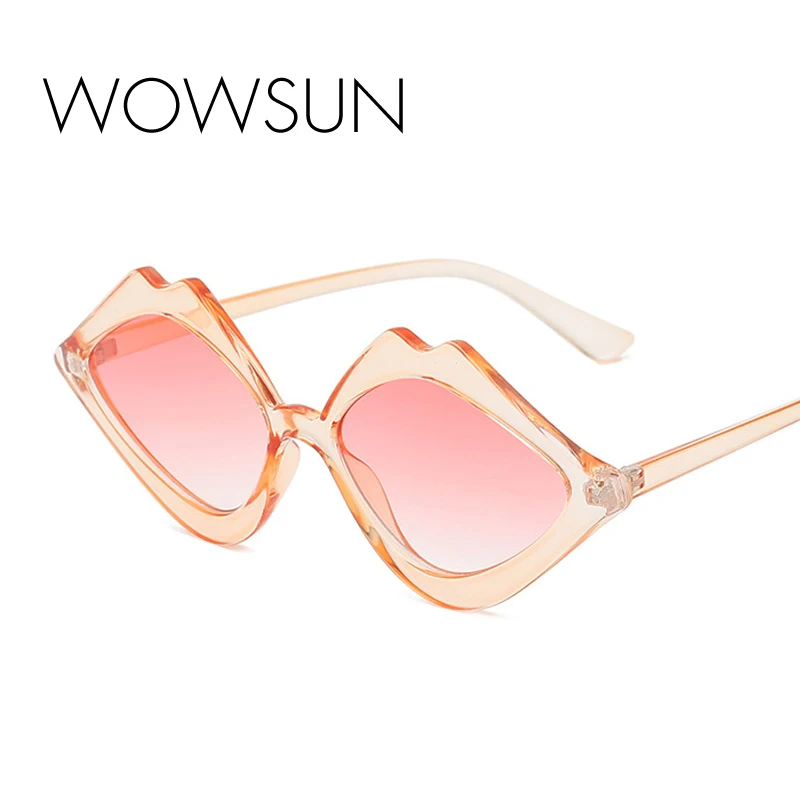 WOWSUN Модные женские солнцезащитные очки в форме губ брендовые уличные UV400