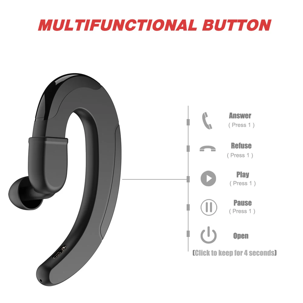 Наушники с костной проводимостью, Bluetooth наушники, настоящие беспроводные наушники TWS, bluetooth-гарнитура с микрофоном, беспроводные наушники