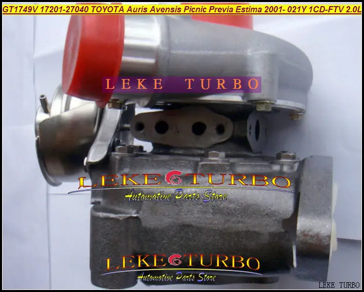 GT1749V 17201 27040 801891 721164 0006 Turbo для TOYOTA RAV4 D4D Previa 1CDFTV 1CD FTV 021Y 2001 L|turbochargers for diesel engines|turbocharger