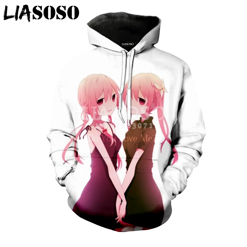 LIASOSO зимняя новая мода для мужчин и женщин 3D принт аниме Будущее Дневник