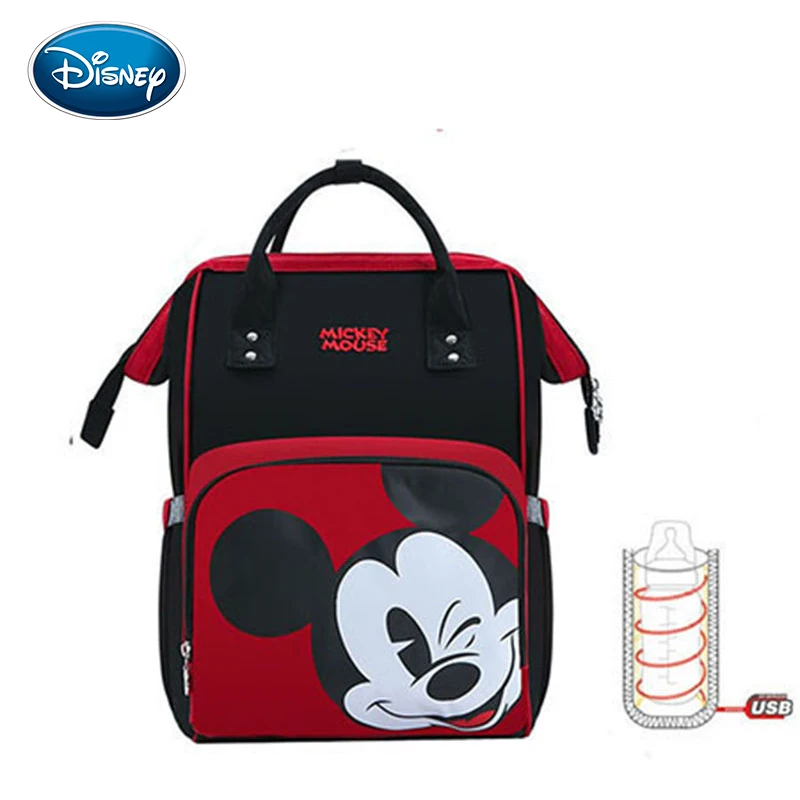 Disney большой Ёмкость USB водонепроницаемый подгузник сумки из рубашечной ткани изоляции мешки кормление из бутылочки сумка для хранения путешествие в мумию рюкзак