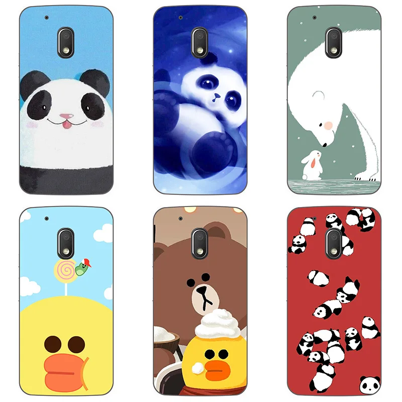 Soft silicone Phone Cases For Motorola Moto G4 Plus TPU panda Cover Coque Print painting animal style Case |