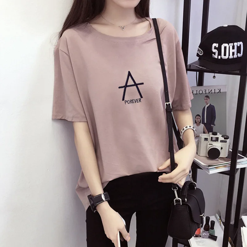 2019 летние топы женская футболка с буквенным парфюмом Camisetas Mujer Модные женские