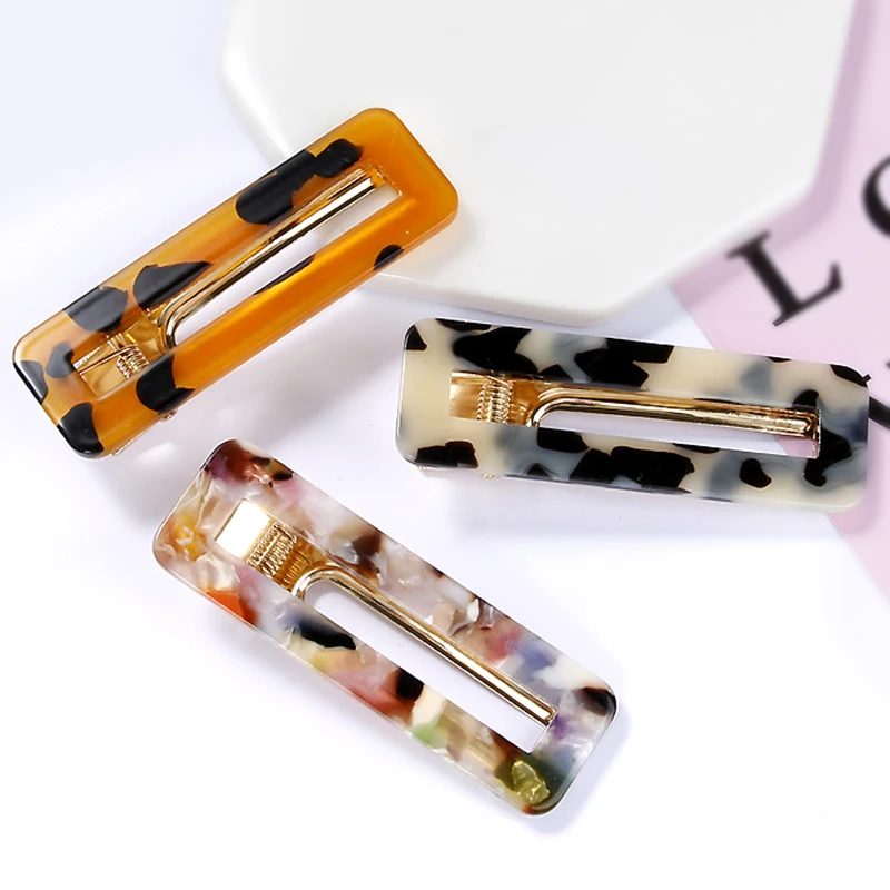 Женская заколка для волос Tortoiseshell Геометрическая из акрилового ацетата шпильки