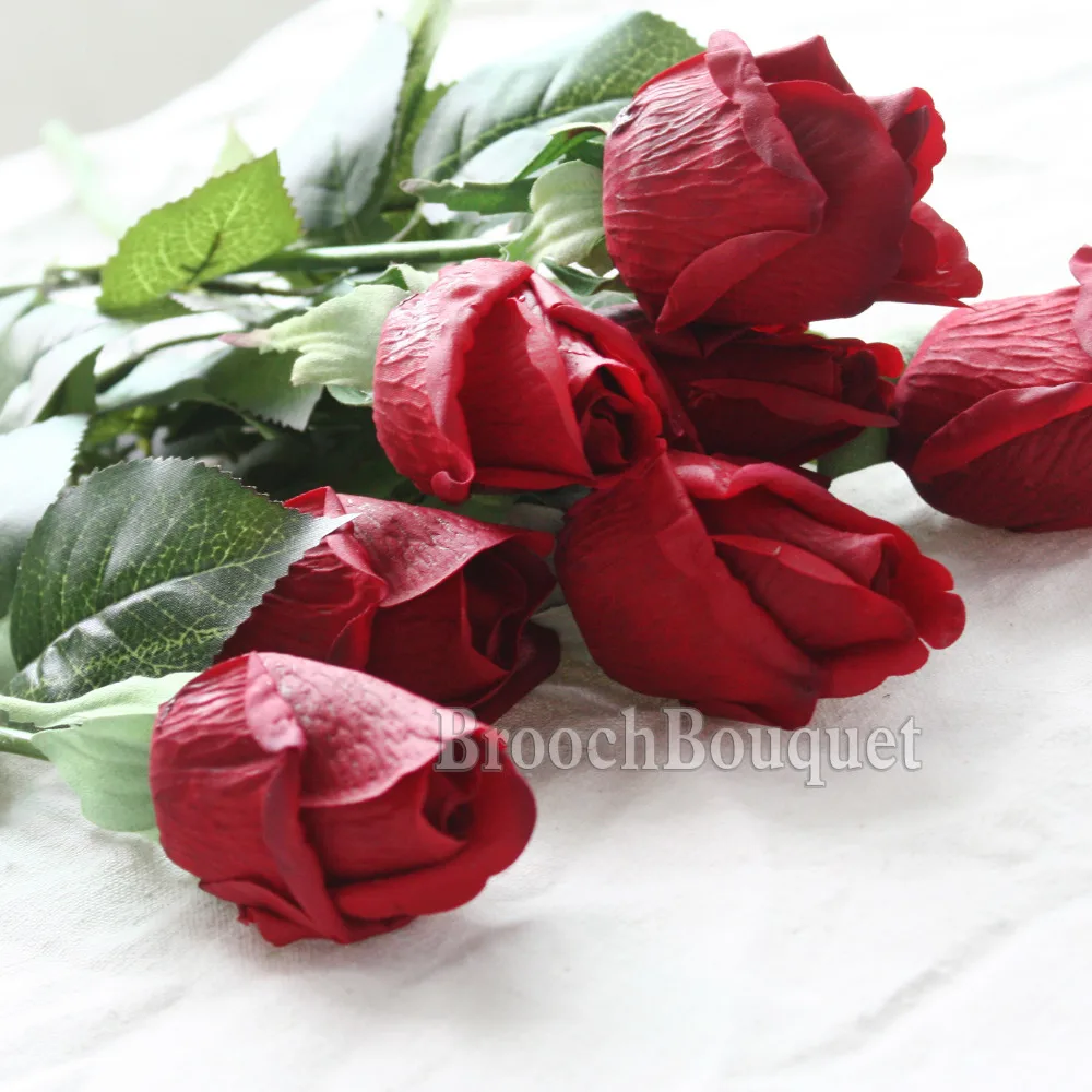 20 шт./компл. искусственные цветы белые шелковые на ощупь свадебный букет