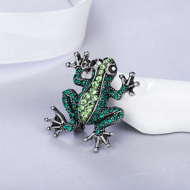 MAIKALE винтажная Хрустальная брошь с дизайном «лягушка» булавки жаба Стразы Броши с насекомыми для женщин дети девочки подвесные аксессуары для сумок броши