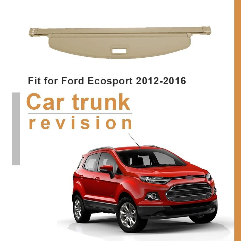 

Overe 1Set Car Rear Trunk Cargo Cover For Ford EcoSport 2012 2013 2014 2015 2016 Black Security Shield Shade Auto accessories