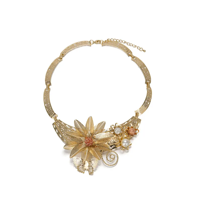 BAUS Dubai Suit Jewellery Flower Type Gold Color Jewelry Set Nigerian Wedding African Beads Ethiopian Gold Bridal Accessories image 3