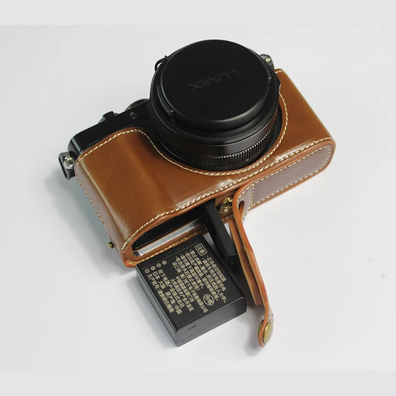 Портативный чехол из искусственной кожи для фотоаппарата наполовину