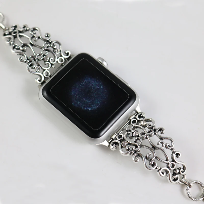 Женский браслет с ремешком для Apple Watch 38/42 мм металлический резной сменный ремешок
