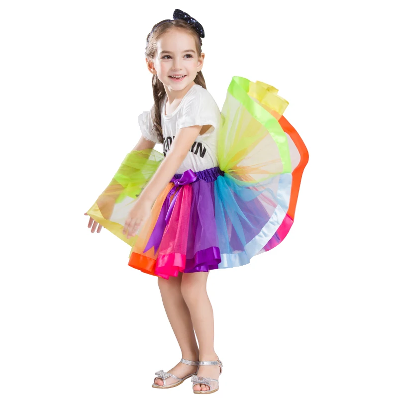 Юбка для маленьких девочек детские юбки пачки юбка радужной окраски Лидер продаж