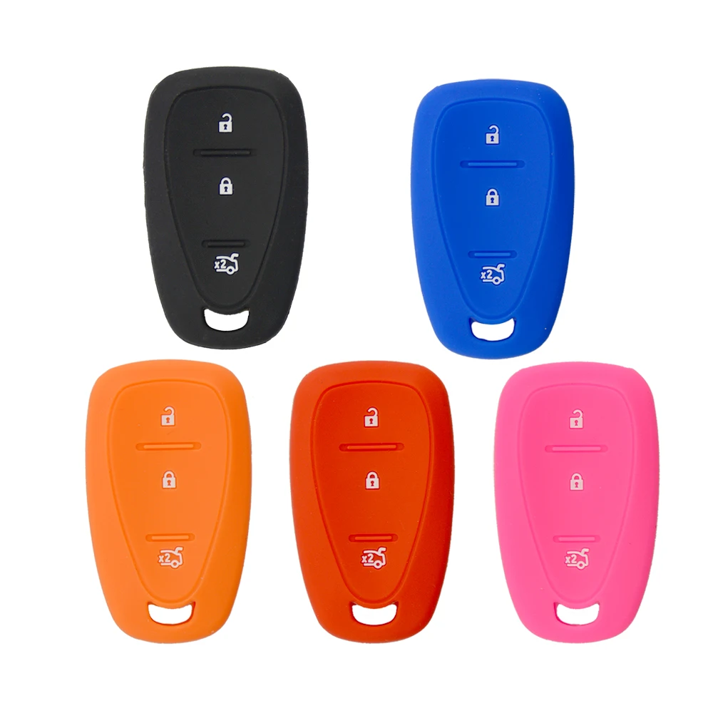 Мягкий резиновый силиконовый чехол для автомобильного ключа с 3 кнопками Chevrolet