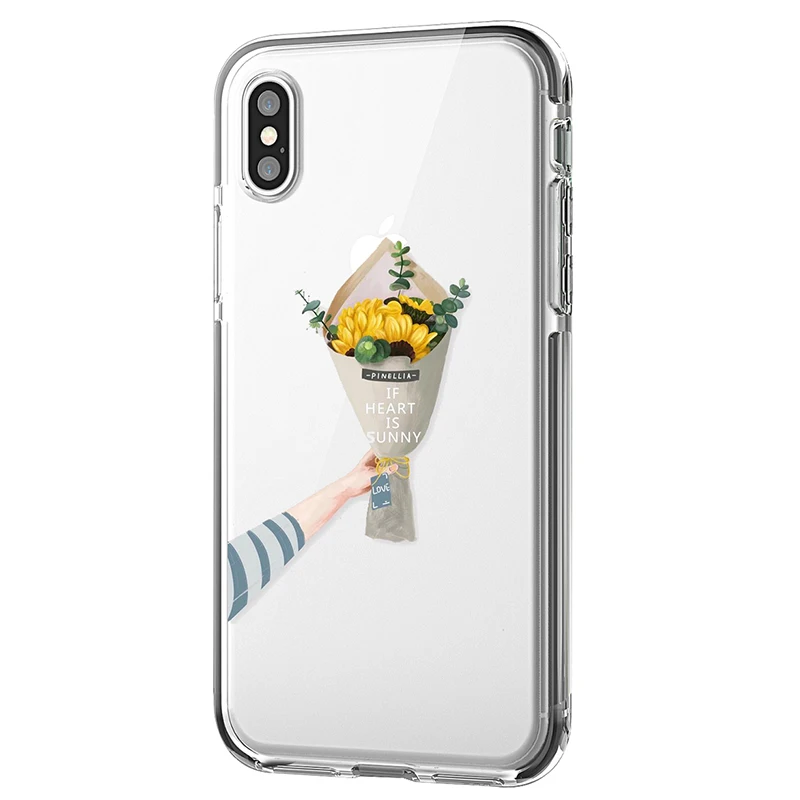 Прекрасный Leaf Цветок Фрукты Перо pattern Мягкие tpu чехол для iPhone XS 6 6s 7 8 5 5S se X XR Max плюс