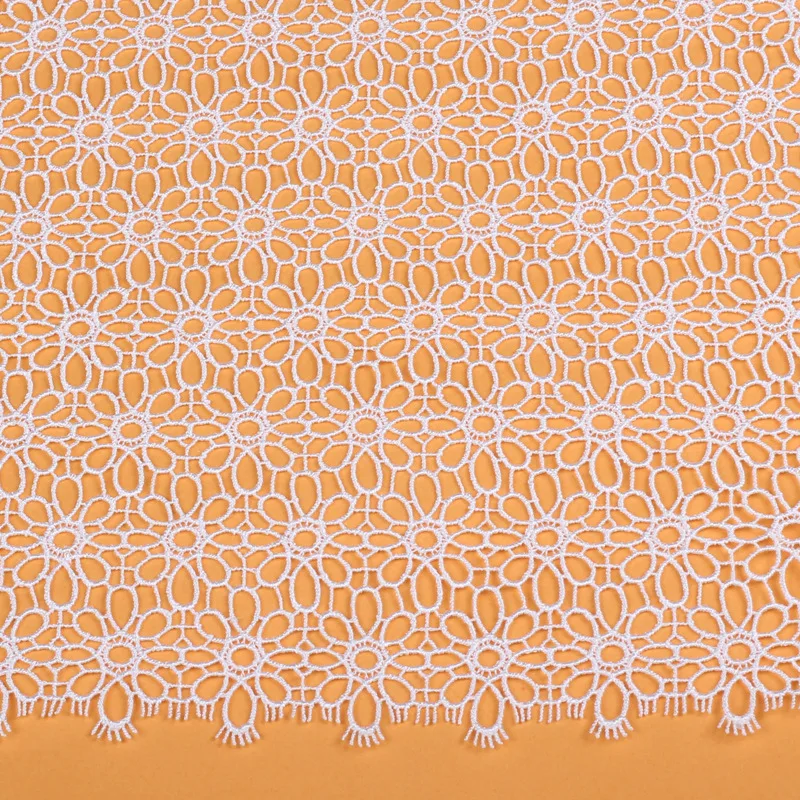 Высокое качество 3D белый круг геометрические узоры кружева вышитые ткани