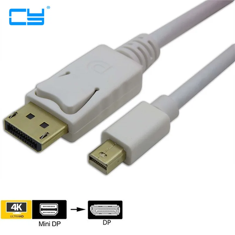Mini DisplayPort DP Thunderbolt to кабель адаптер 6 футов Позолоченный 4K разрешение 2017 топ продаж