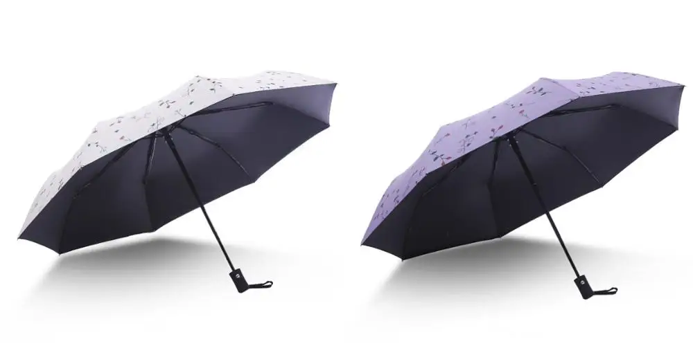 Beige and Purple Ветрозащитный складной автоматический зонт от дождя для женщин, роскошные большие ветрозащитные зонты от дождя для мужчин с черным покрытием 8K - Цвет: Beige and Purple