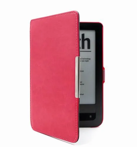 hot pink Gligle Smart Cover чехол для карманной книги 614/624/626 сенсорный Lux2 из искусственной кожи для чтения электронных книг чехол Авто Режим сна/Wake UP 1 компл./лот+ Защитная пленка+ ручка - Цвет: hot pink