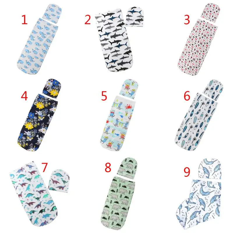 

2 Pcs/set Newborn Baby Sleeping Bag Hat Set Fashion Printed Color Cute Infant Child Anti-kick Swaddle Wrap Hats Photography Prop