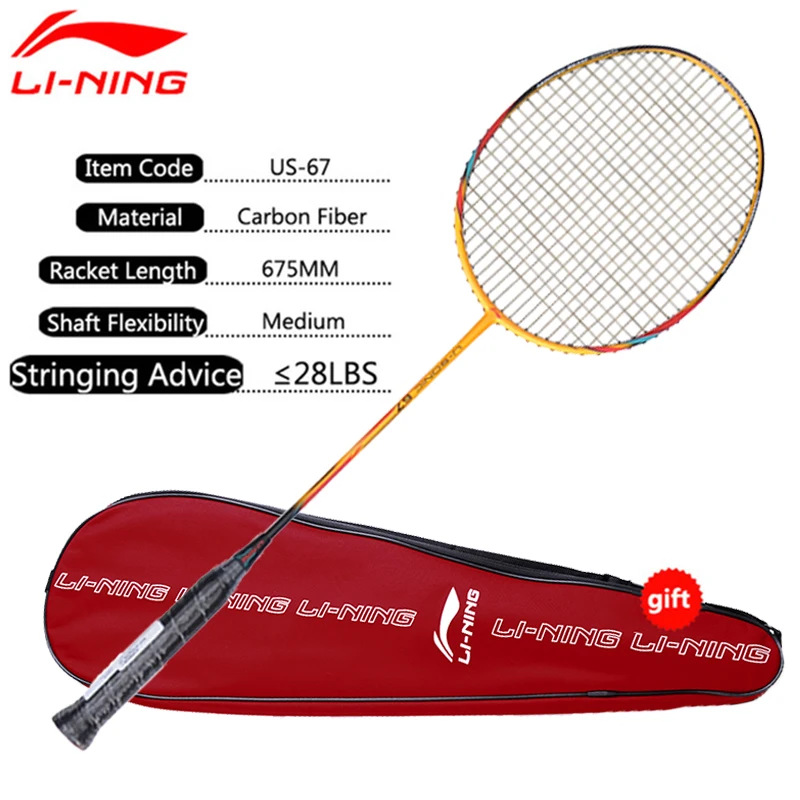 Li Ning U Sonic 17 ракеток для бадминтона профессиональные ракетки из углеродного