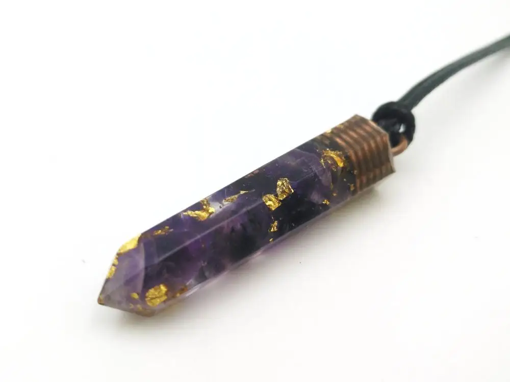 Подвеска из аметиста и оргонита (5 см 2 дюйма) богатство любовь медитация ОРГОН