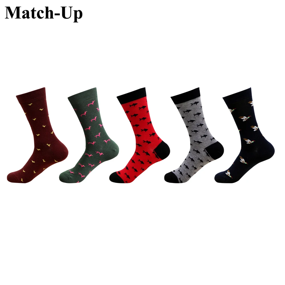 Мужские хлопковые носки Match Up мужские деловые компрессионные с рисунком животных