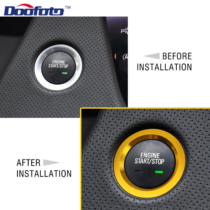 Doofoto Start Stop крышка двигателя кольцо для автомобильного стайлинга наклейка