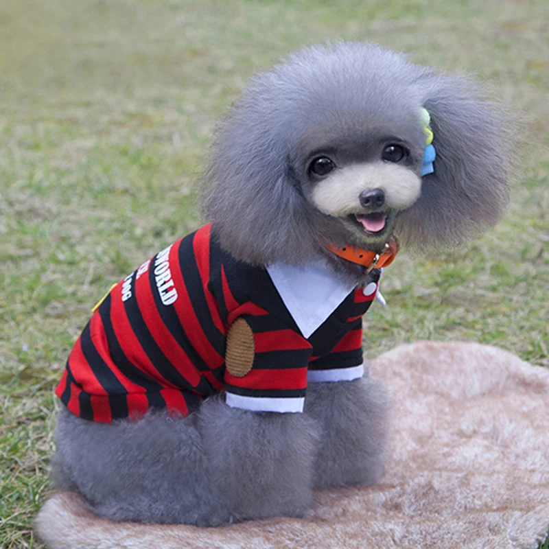 Новый дизайн для домашних собак футболка-поло в красную/синюю полоску недорогие