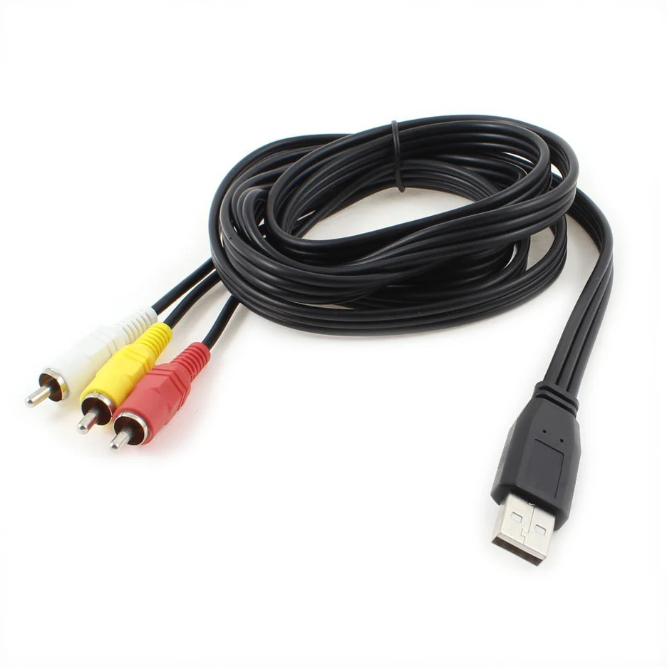 VCD DVD USB папа на 3 RCA адаптер AV Аудио Видео кабель Шнур 1 8 м | Электроника