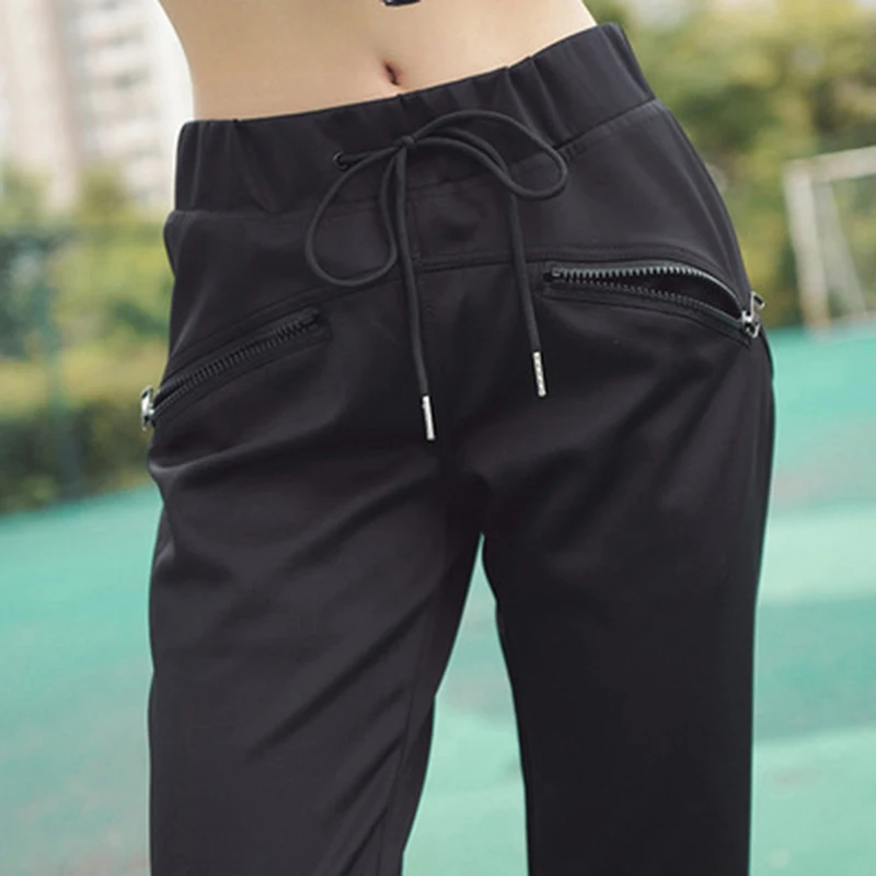 Весенние Брюки женские на молнии карманные повседневные эластичные брюки для