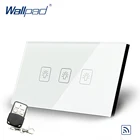 3-х клавишный 1-канальный дистанционный выключатель 118*72 мм AU US Wallpad из закаленного стекла с поддержкой Wi-Fi 3-клавишные переключатели дистанционного управления Бесплатная доставка