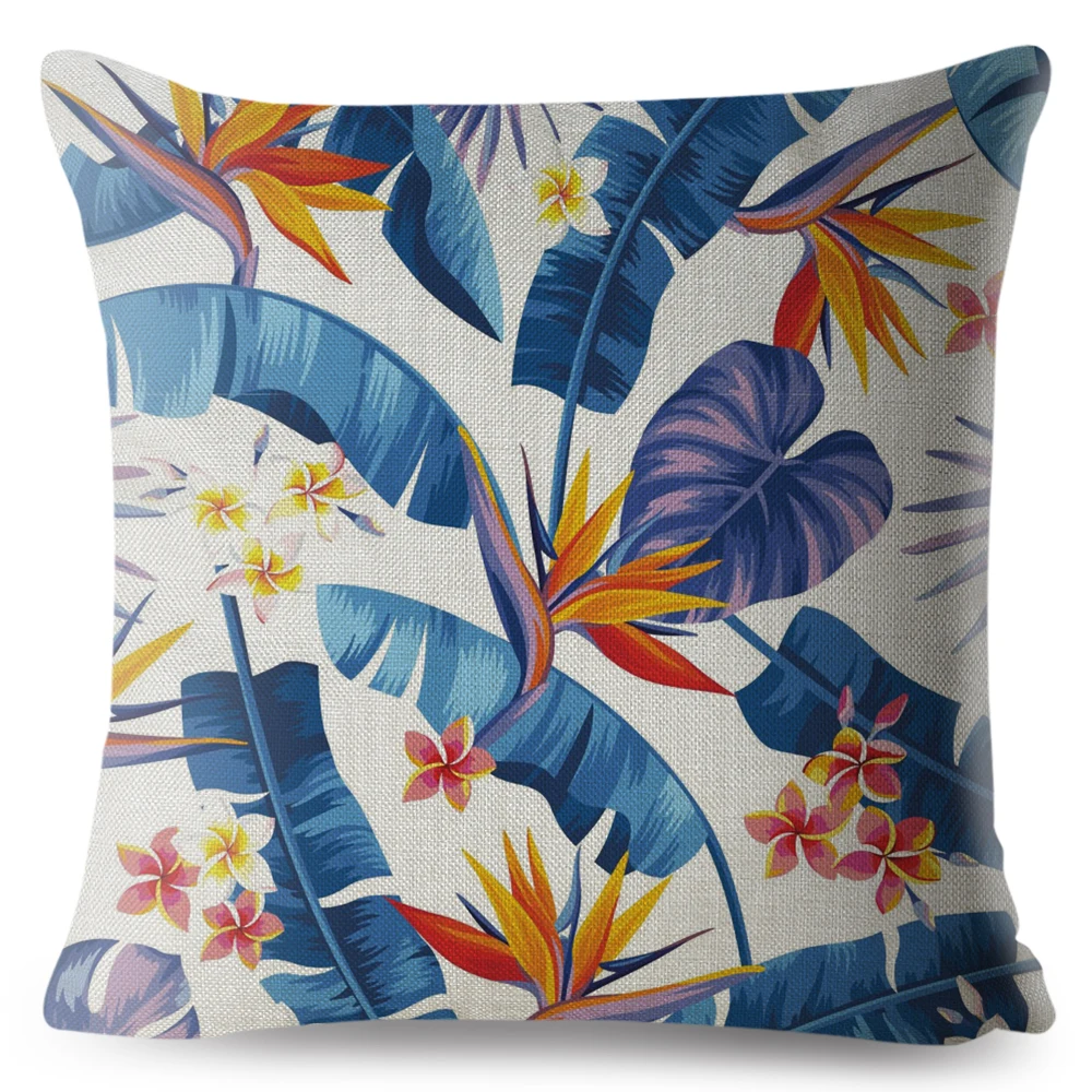 Plant Flower Cactus Print Throw Pillow Case Cotton Linen Pillows Cases 45*45cm Square Sofa Cushion Cover Home Decor Pilowcase | Дом и сад