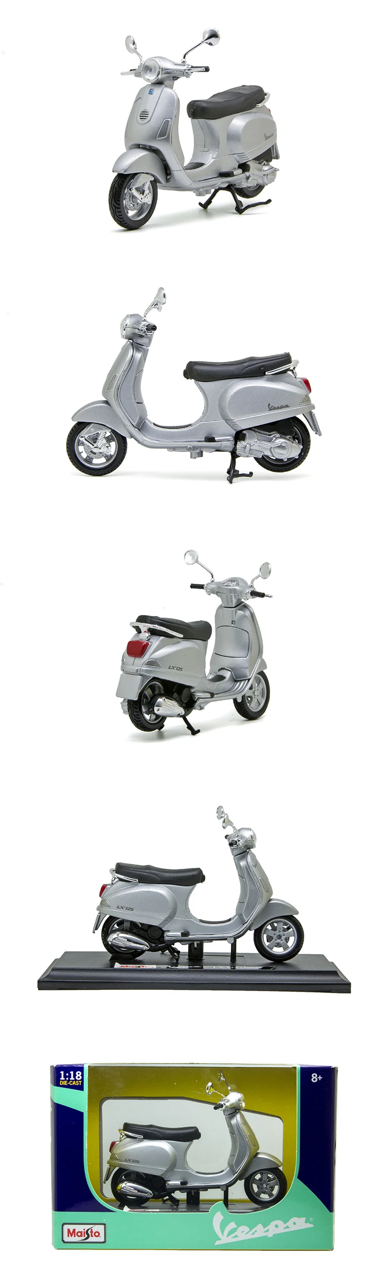 Maisto 1:18 мото модели VESPA piaggio 2005 VESPA LX125 модель велосипеда база Мотоцикл Модели Diecast детская игрушка для подарка коллекции