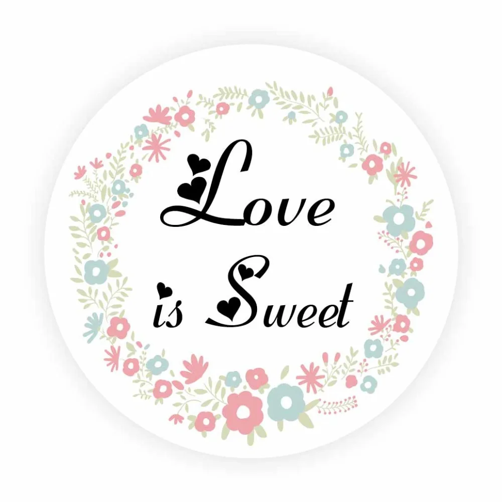 

DouxArt 100 шт 40 мм наклейки уплотнения Love is Sweet, гирлянда, Свадебные украшения вечерние причастия, платье для крещения приглашение этикетки V041