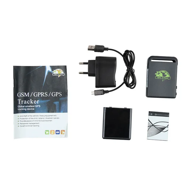 Мини gps/GSM/GPRS Автомобильный трекер TK102 устройство слежения в реальном времени устройство слежения за человеком мини TRRACK rastreador автомобиль авто - Цвет: 1 battery 1 charger