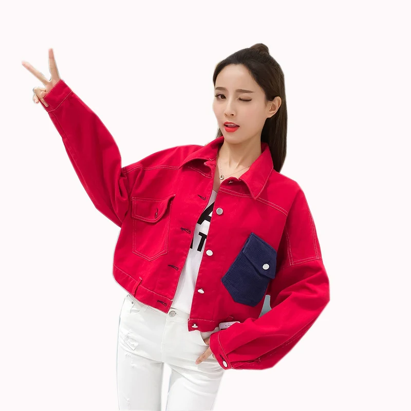 

Autumn Denim Jacket Female Short Style Denim Coat Women Jacket Loose Single-breasted Fashion Women Denim Jacket
