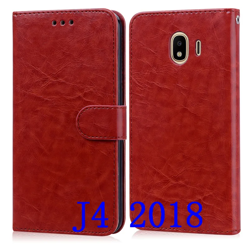 Кожаный чехол для Samsung Galaxy J4 2018 чехлы из ТПУ флип-чехол Plus J400F J400 | Мобильные