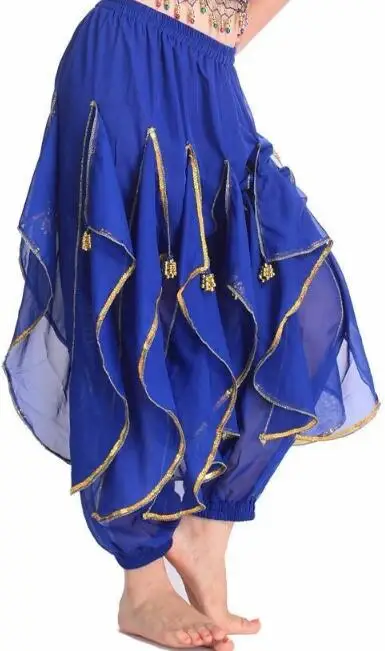 royal blue Горячая Новые дешевые индийские племенные танца живота женские спортивные короткие штаны для женщин шифон танец живота костюм брюки 13 цветов - Цвет: royal blue