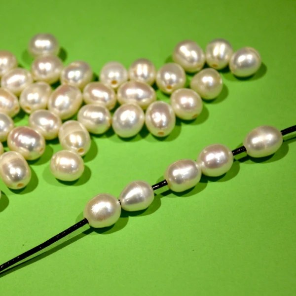 10-11mm big Freshwater rice pearl oval white beads large hole 2-3mm | Украшения и аксессуары