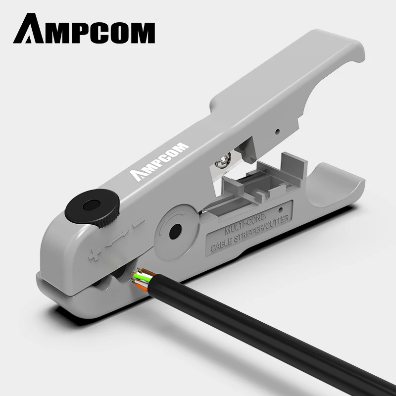 Инструмент для зачистки кабеля AMPCOM, инструмент для зачистки коаксиального кабеля, круглый кабель, резак и инструмент для зачистки плоского кабеля