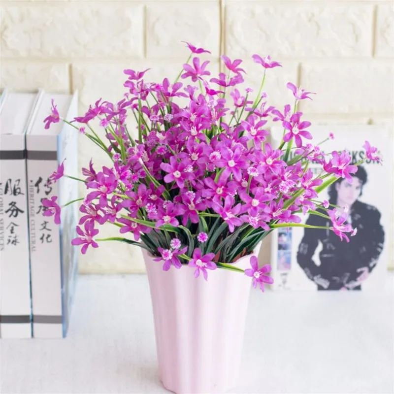 Поддельные травы орхидеи (7 стеблей/шт) Моделирование весны Травы Пластиковые