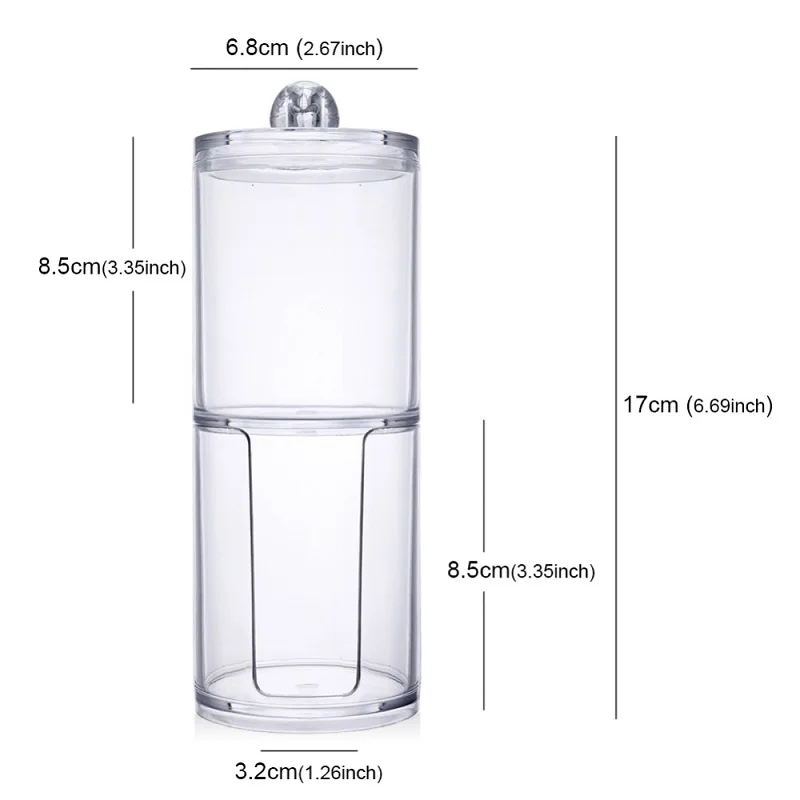 Качественный прозрачный акриловый хлопковый тампон на палочке коробка для