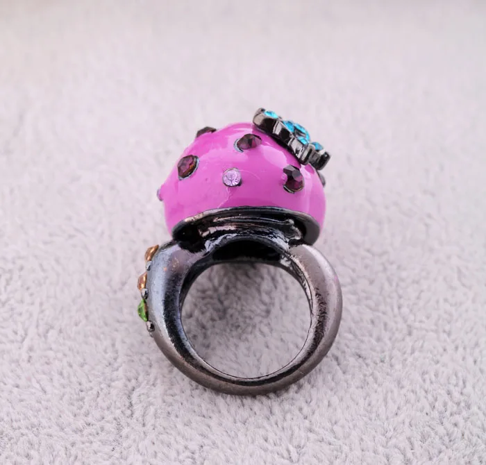 Женское кольцо с эмалью грибом | Украшения и аксессуары