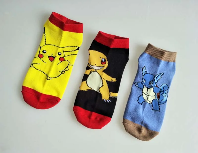Длинные и короткие носки Pokemon GO, женские и мужские носки для костюмированной вечеринки с рисунком Пикачу, супер Мэри, Покемон Болл, впитывающие пот