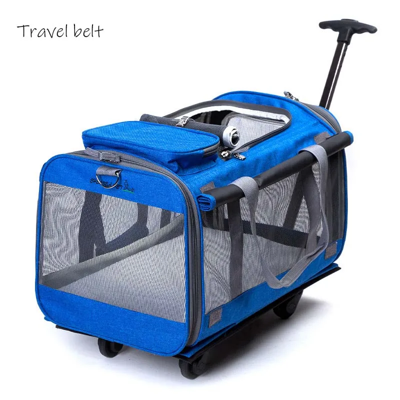 

Pet storage box, high quality breathable Rolling Luggage Spinner animal Travel Bags high quality Suitcase Wheels Trolley