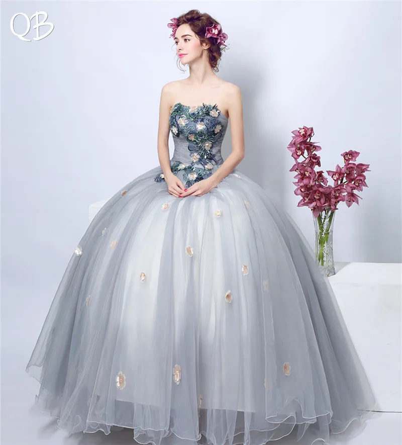 Синее бальное платье без бретелек Тюлевое кружевное элегантное роскошное