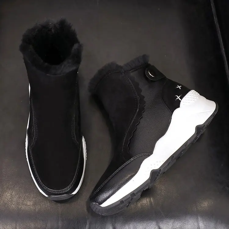 Зимние Модные ботильоны для женщин Теплые зимние сапоги на меху Botines Mujer 2018