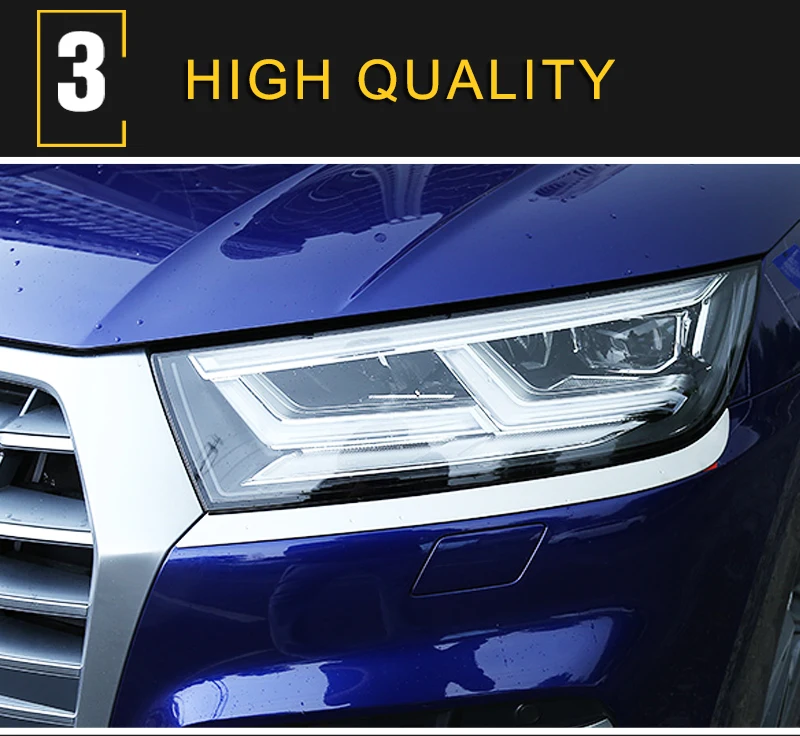 Карманго для Audi Q5 FY, автомобильный Стайлинг, авто передний светильник, наклейка, рамка, накладка, хромированная отделка, внешние аксессуары