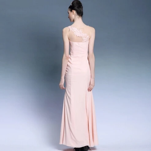 Long Chiffon Bridesmaid Dresses One Strap Aqua Blue Hawaiian Chief Adult Scalloped Built-In Bra Off The Shoulder Sl 2015 On Sale |